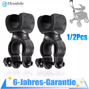1/2x Krückenhalter Gehstock Clip Halter Rollstuhl Gehstockständer 360° Drehung - Bild 1 von 11