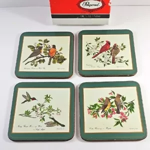 Set 4 sottobicchieri in sughero floreale uccellini da giardino Pimpernel Richard G. Lowe Art vintage - Foto 1 di 8