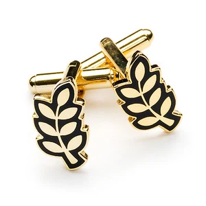 Stunning New Craft Gold Plated Masonic ACACIA LEAF Cufflinks Regalia Gift masons - Picture 1 of 4
