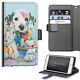 Colour Paint Dalmatian Dog Deluxe PU Leather Wallet Phone Case, Flip Case