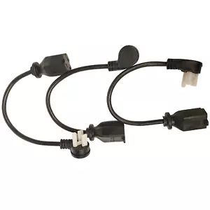 1 Fuß 3er-Pack 16/3 Stärke Verlängerungskabel abgewinkelt 3 Zinken Flachstecker POWGRN geerdet - Bild 1 von 8