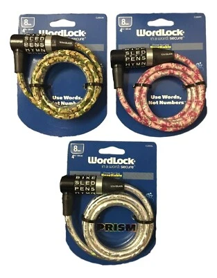 Word Lock 4 pés combinação palavras não números crianças camuflagem prata bicicleta trike escola - Imagem 1 de 4