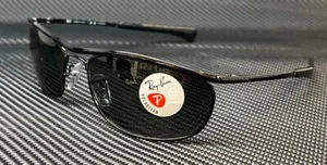 RAY BAN Olympian RB3119M 002 58 Black Polarized Men's 62 mm Sunglasses - Picture 1 of 5