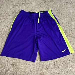 Nike Pantaloncini Uomo Grandi Viola Neon Dri-Fit Elasticizzati Vita Coulisse Palestra - Foto 1 di 12