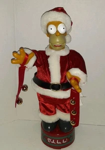 Gemmy singender tanzender Homer Simpson Weihnachtsmann mit Glocken Weihnachten 2005 FUNKTIONIERT - Bild 1 von 12