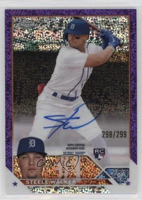 2023 Topps Chrome Rookie Purple Speckle Refractor /299 Steele Walker Auto RC - Image 1 of 2