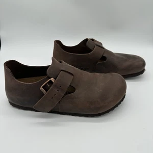 Birkenstock London Brown Leather Clogs Shoes EU 41 Mens 8 Womens 10 - Picture 1 of 9
