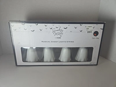 Halloween Musical Ghosts Light String 8 Singing Ghostbusters Spooky Moods NEW - Image 1 of 4