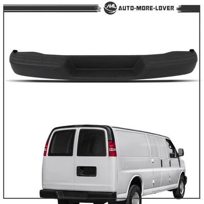 Conjunto de parachoques trasero de acero negro para Chevy Express GMC Savana 1996-2021 Foto 1 de 4