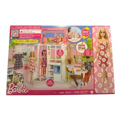 Casa de muñecas Barbie Fold & Go totalmente amueblada con muñeca y cachorro - Nueva ENVÍO GRATUITO Foto 1 de 4