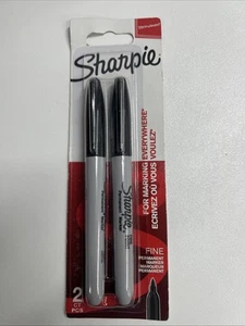 Marcatori permanenti Sharpie pennino ultrafine punta nero 2 pezzi NUOVI IMBALLO spedizione gratuita - Foto 1 di 3
