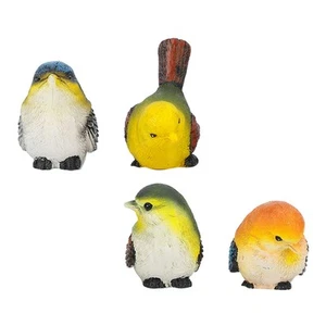 Resin Bird Figurines Set for Garden Lawn Decor Animal Ornaments 4 Pcs - Picture 1 of 12