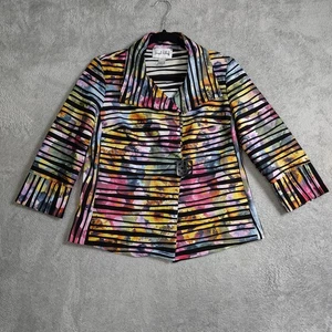 Chaqueta Joseph Ribkoff Mujer 8 Multicolor Floral Abstracto Abotonada Blazer Arte - Imagen 1 de 13