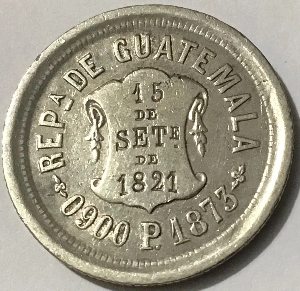 1873 P GUATEMALA. 2 REALES Silver KM-149 HG - Image 1 of 4