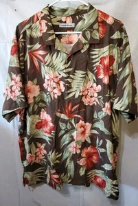 Camicia hawaiana Havana Breeze uomo taglia XL floreale 100% seta manica corta - Foto 1 di 8