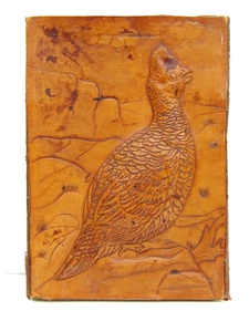 NACHLASS VERKAUF FUND Vintage LEDER handgefertigtes bearbeitetes Bild WACHTEL VOGEL 3D 9,95 $ - Bild 1 von 7