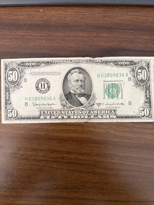 Series 1950 D $50 Fifty Dollar Note H03809836A St. Louis - Image 1 of 4