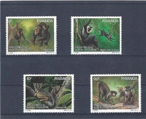 RWANDA 1988 MNH MONKEYS SET SEE - Picture 1 of 1