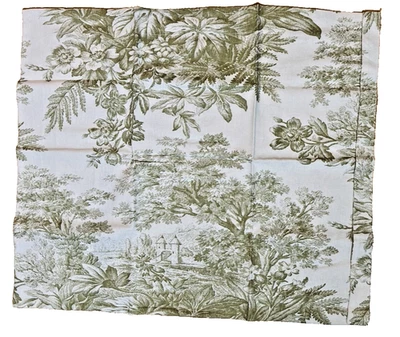 Pottery Barn French Country Toile Standard Sham Cotton Linen Green 26" x 20" - Image 1 of 4