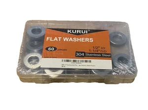Edelstahl Flachscheiben (60). 1/2 Zoll und 1 1/4 Zoll - Bild 1 von 1