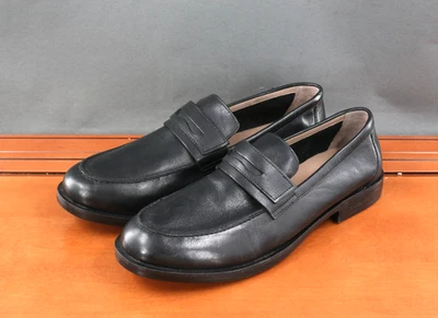 AllSaints Apollo Shoes Mens Size 12 Black Leather Penny Loafers Dress Slip On - Image 1 of 4