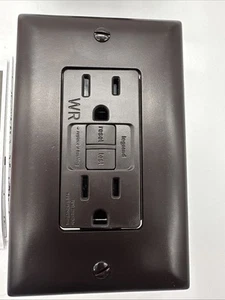 2 PCS Legrand brown (1597TRWR) 15 Amp GFCI Tamper & Wheater Resistant - Picture 1 of 13