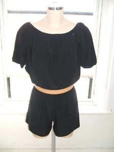 Baylis & Knight BLACK JERSEY Puff Short Sleeve MINI Play Cat Jump Suit - Picture 1 of 3
