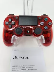 Glossy Transparent Red Custom PS4 Playstation 4 Wireless Controller - Picture 1 of 1