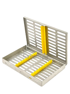 DENTAL SURGICAL AUTOCLAVE STERILIZATION CASSETTES RACKS BOX FOR 10 INSTRUMENTS