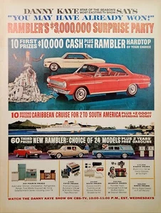 Anuncio impreso de techo rígido de Danny Kaye Rambler de colección arte efímero fiesta sorpresa - Imagen 1 de 1
