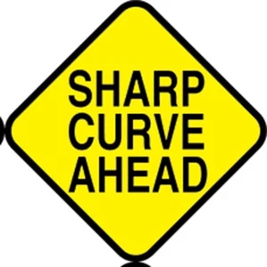 12" Sharp Curve Ahead Hi-Intensity Aluminum snowmobile, ATV TRAIL SIGN 20YR WRTY - Imagen 1 de 2