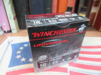 WINCHESTER UNIVERSAL HEAVY LEAD LOAD SHOTSHELLS 12G shot shell shotgun empty BOX - Image 1 of 4