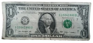 April 15 1980 Birthday Note Fancy Serial Number $1 Bill 4/15/80 Tax Day 15041980 - Picture 1 of 3