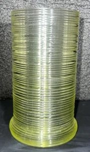 Vintage Imperial Glas gesponnen grün gelb Kanister - Bild 1 von 9
