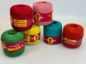 6 Spools DEAD STOCK South Maid Crochet Thread Mercerized Cotton 550 YDS EACH - Picture 1 of 4