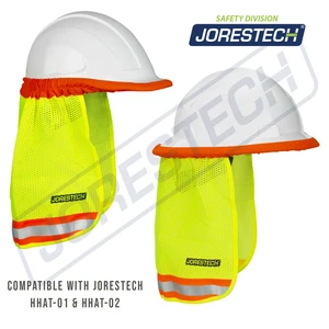 SAFETY HARD HAT NECK SHIELD HELMET SUN SHADE HI VIS REFLECTIVE STRIPE JORESTECH