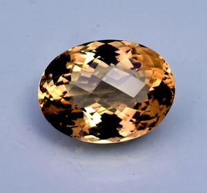 30.10 Ct Natural Orange Yellow Citrine Certified Oval Cut Loose Gemstone Brazil - Picture 1 of 5
