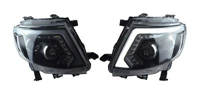 JUEGO FAROS LUCES LED CCFL NEGRO AJUSTE FORD RANGER T6 WILDTRAK XLT 2012-2015 Foto 1 de 4
