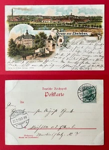 Litho AK EBELEBEN in Thüringen 1903 Stadt Panorama und Schloss ( 146498 - Bild 1 von 1