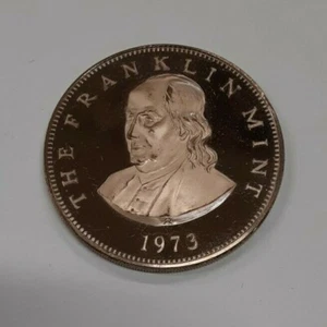 Franklin Mint 1973 medalla de prueba de bronce imperfecta - Imagen 1 de 2