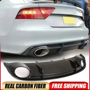 Dry Carbon Fiber Rear Bumper Diffuser Lip Spoiler Fits Audi RS7 Hatchback 14-16 - Bild 1 von 13