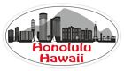 Honolulu Hawaii Oval Bumper Sticker or Helmet Sticker D3766