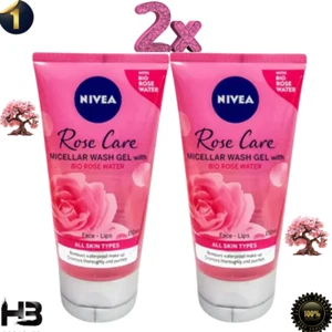 Nivea Rose Care Micellar Wash Gel With Bio Rose Water 150ml / 5.07oz (Pack Of 2) - Picture 1 of 7
