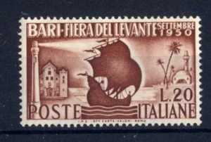ITALIA REP. - 1950 - 14° Fiera del Levante a Bari - 20L. Caravella, faro MNH** - Picture 1 of 2