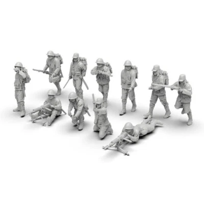 1/35 Resin WWII Japanese 11 Soldiers Unpainted wgsj - Image 1 of 4