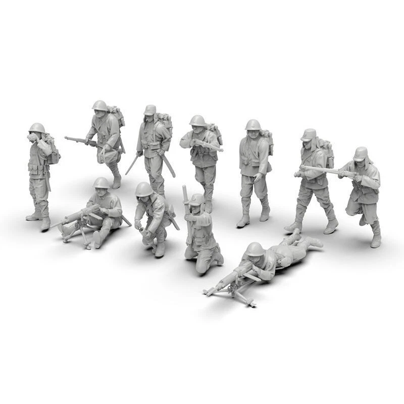 1/35 Resin WWII Japanese 11 Soldiers Unpainted wgsj - Image 1 of 4