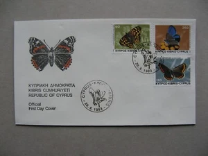 CYPRUS, cover FDC 1983, insect butterfly - Picture 1 of 1