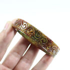 59mm Chinese fashion Hand-carved Multi-color Jadeite Jade Bracelet Bangle Z4999