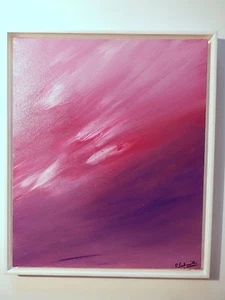 Gemälde Abstraktion Gemälde Abstrakte Nuance Rosa Lila Subreville - Bild 1 von 12