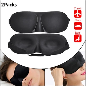 2X Máscara de Ojos 3D Dormir Suave Acolchada Máscara Esponja Apagón Dormir Venda para los Ojos Viaje - Imagen 1 de 11